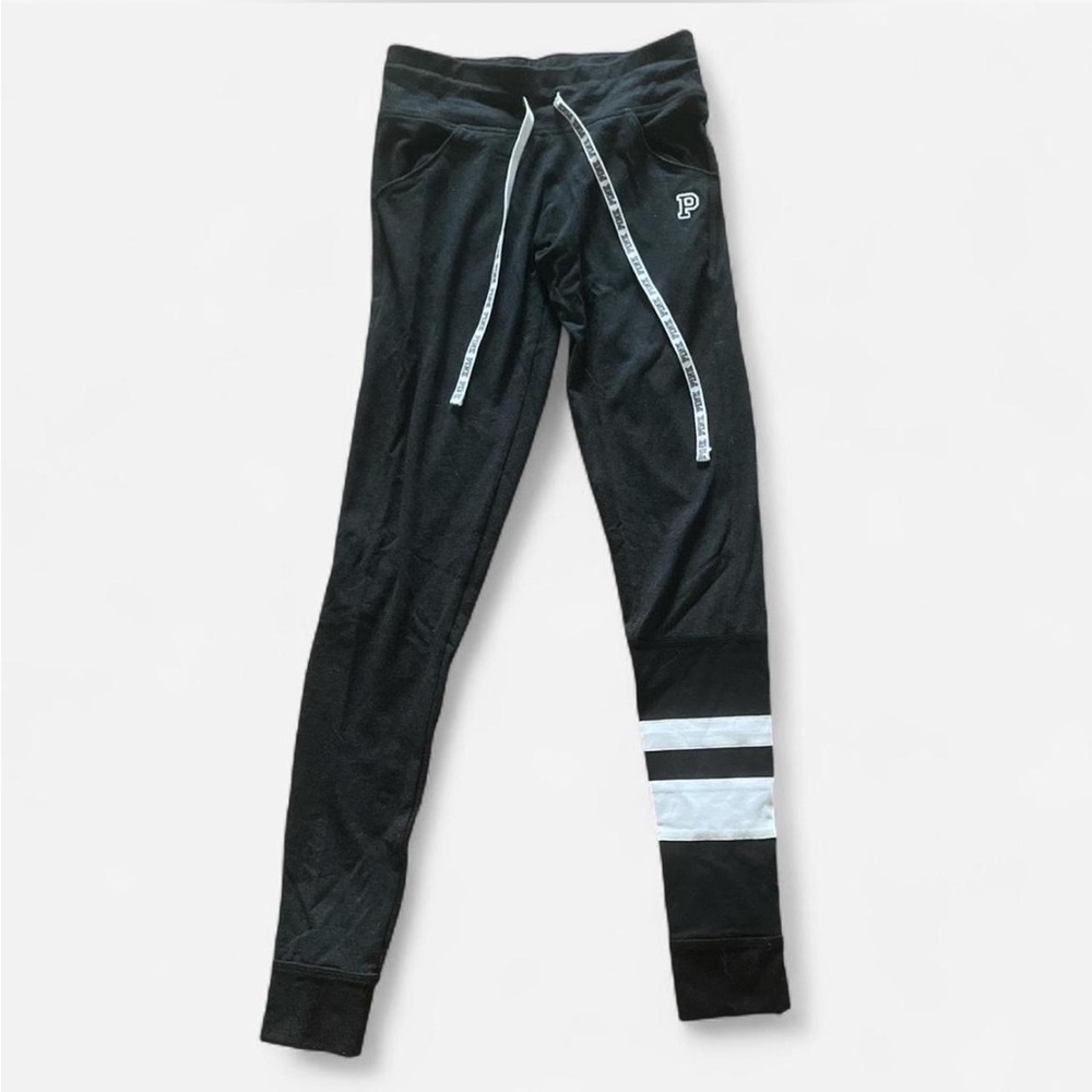 PINK Victoria's Secret - Charcoal with Black and White Leggings Athletic Style